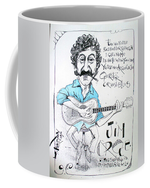  Coffee Mug featuring the drawing Jim Croce by Phil Mckenney