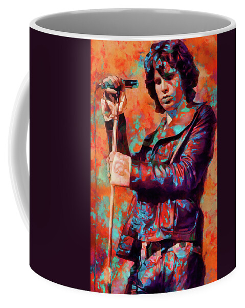 Jim Morrison Coffee Mug featuring the mixed media Jim Morrison Tribute Art Soul Kitchen by The Rocker Chic