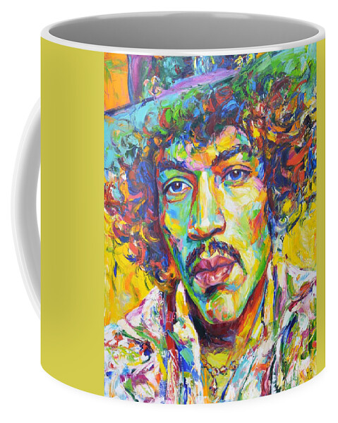Jimi Hendrix Coffee Mug featuring the painting Jimi Hendrix by Iryna Kastsova