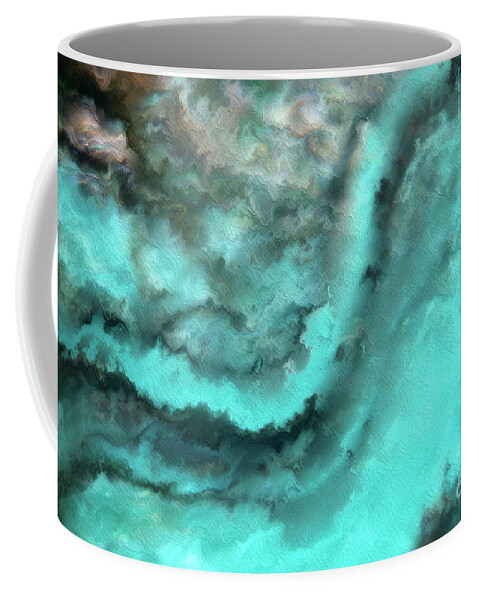 Blue Coffee Mug featuring the painting Job 26 12. He Breaks Up The Storm. by Mark Lawrence