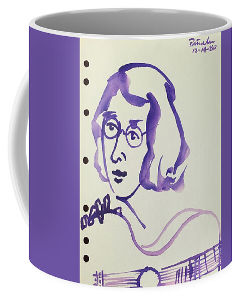 Ricardosart37 Coffee Mug featuring the painting John Lennon 12-14-80 by Ricardo Penalver deceased