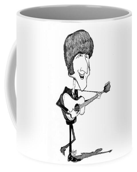 Beatles Coffee Mug featuring the drawing John Lennon by Michael Hopkins