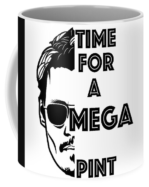 Johnny Depp Mega Pint Products Tshirt Coffee Mug Pillow Case Coffee Mug featuring the digital art JohnnyDepp MegaPint by Kasey Jones