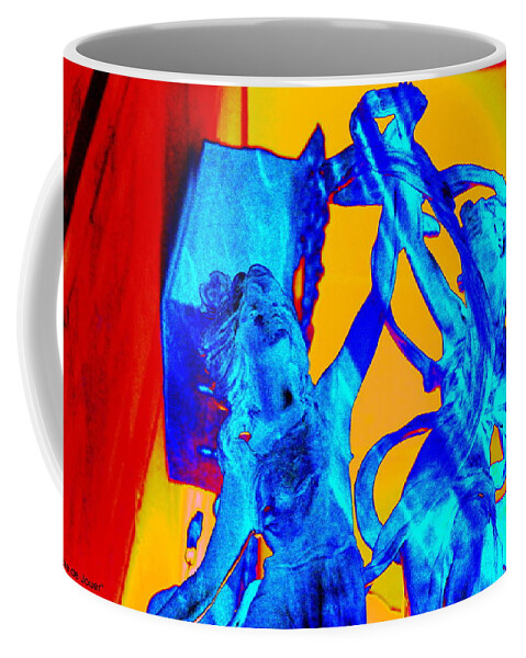 Statue Coffee Mug featuring the digital art Joie de Jouer by Larry Beat