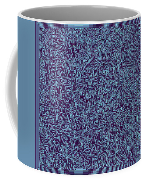 Abstract Experimentalism Coffee Mug featuring the digital art Journey To The Center Of The Picture by Becky Titus