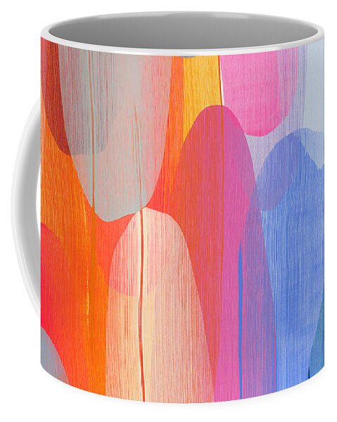 Abstract Coffee Mug featuring the painting Joy and Laughter by Claire Desjardins