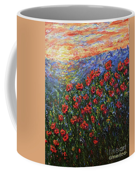 Landscape Coffee Mug featuring the painting Joy in the Morning by Linda Donlin