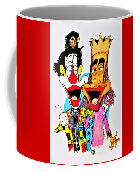 Jp Coffee Mug featuring the drawing JP Patches and Gertrude by Michael Hopkins