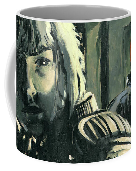 Judge Dredd Coffee Mug featuring the painting Judge Dredd and Rookie Anderson by Sv Bell