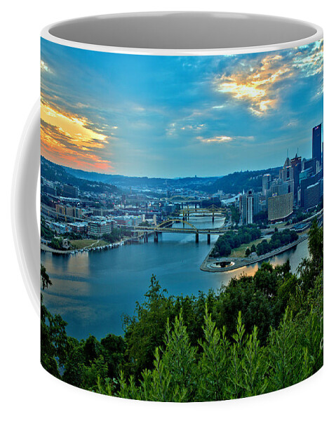 Pittsburgh Coffee Mug featuring the photograph July Morning Over The Allegheny River by Adam Jewell