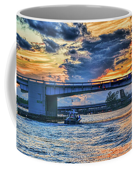 Bridge Coffee Mug featuring the photograph Jupiter Federal Highway Bascule Bridge Panorama by Olga Hamilton