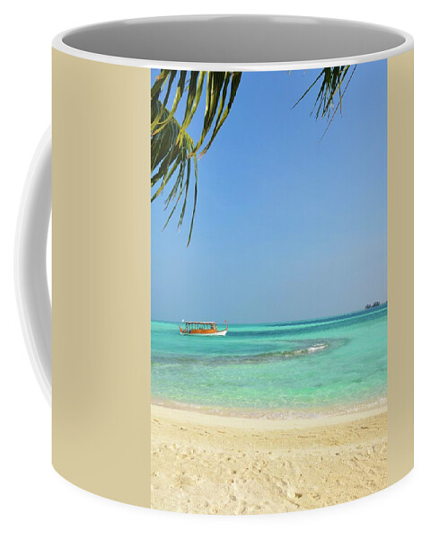 Maldives Coffee Mug featuring the photograph Just a Boat Ride Away by Corinne Rhode