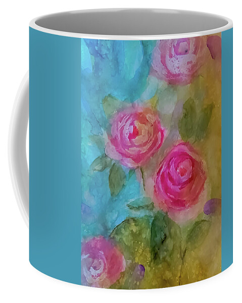 Rose Coffee Mug featuring the painting Just a Quick Rose Painting by Lisa Kaiser