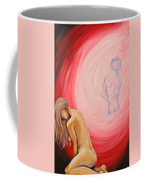 Woman Coffee Mug featuring the painting Just an Illusion by Meganne Peck