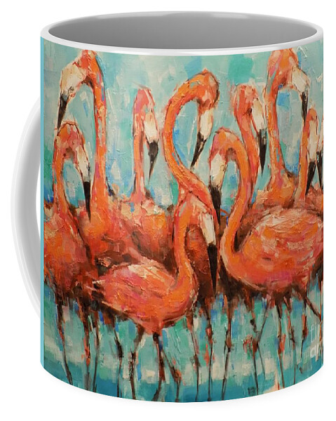 Flamingos Coffee Mug featuring the painting Just Another Day In Paradise by Dan Campbell