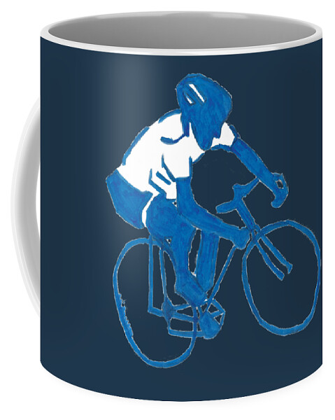 Just Keep Biking Coffee Mug featuring the drawing Just Keep Biking 3 by Ali Baucom