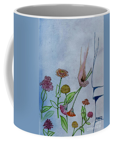 Flowers Coffee Mug featuring the painting Just Zinnias by Tammy Nara