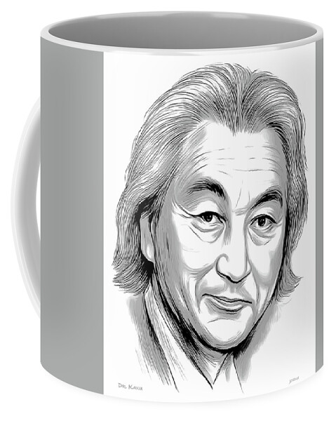 Pencil Coffee Mug featuring the drawing Kaku line art by Greg Joens