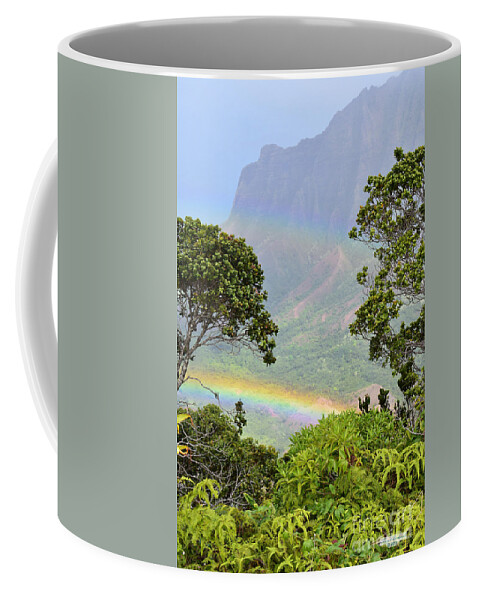 Gary Coffee Mug featuring the photograph Kalalau Lookout Rainbow by Gary F Richards