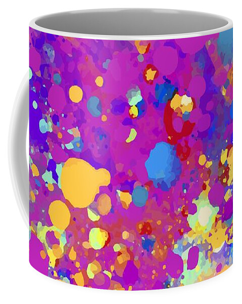 Colorful Coffee Mug featuring the digital art Kartika - Artistic Colorful Abstract Carnival Splatter Watercolor Digital Art by Sambel Pedes