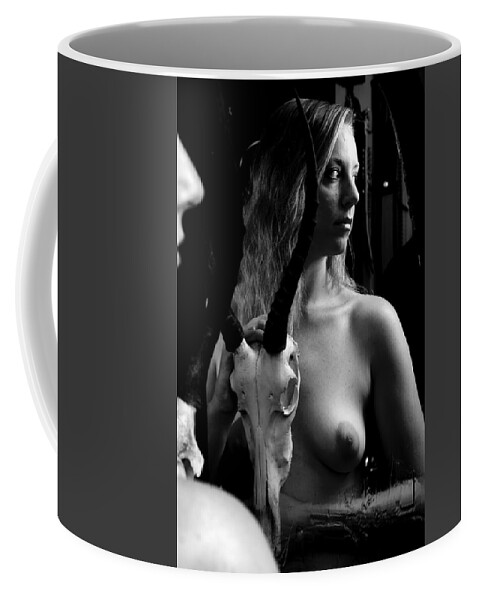 Nude Female Skull Coffee Mug featuring the photograph Kbbt0704 by Henry Butz