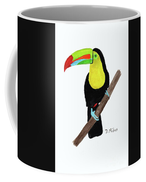 Keel-billed Toucan Coffee Mug featuring the painting Keel-Billed Toucan Day 3 Challenge by Donna Mibus