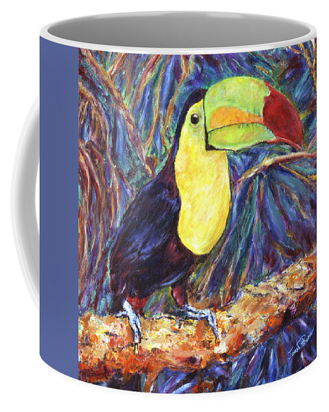Costa Rica Coffee Mug featuring the painting Keel-billed Toucan by John Bohn