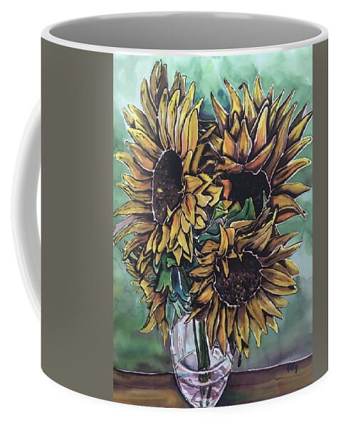 Sunflowers Coffee Mug featuring the painting Kelly Van Gogh by Kelly Smith