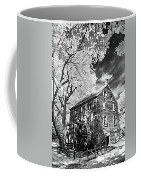 North Carolina Coffee Mug featuring the photograph Kerr Mill bw by Dan Carmichael