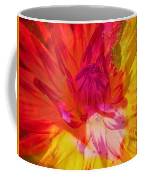 Red And Yellow Flower Coffee Mug featuring the digital art Ketchup and Mustard Floral 1 of 2 by Mary Poliquin - Policain Creations