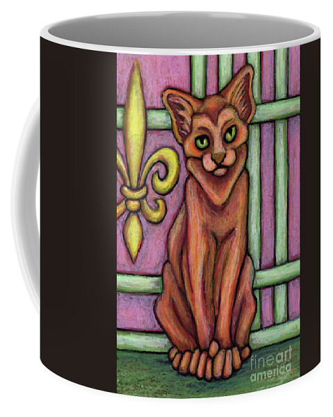 Cat Portrait Coffee Mug featuring the painting Kevin. The Hauz Katz. Cat Portrait Painting Series. by Amy E Fraser