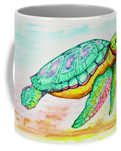 Key West Coffee Mug featuring the painting Key West Turtle 2 2021 by Shelly Tschupp