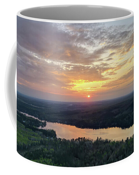 Drone Coffee Mug featuring the photograph Keyes Lake Sunrise by Brook Burling