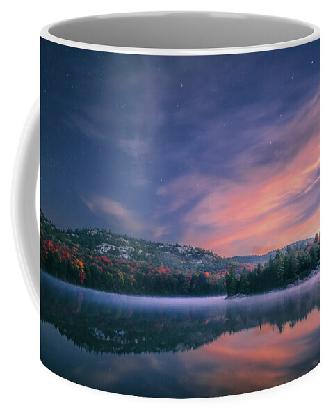 Autumn Coffee Mug featuring the photograph Killarney Lake at Dawn by Henry w Liu