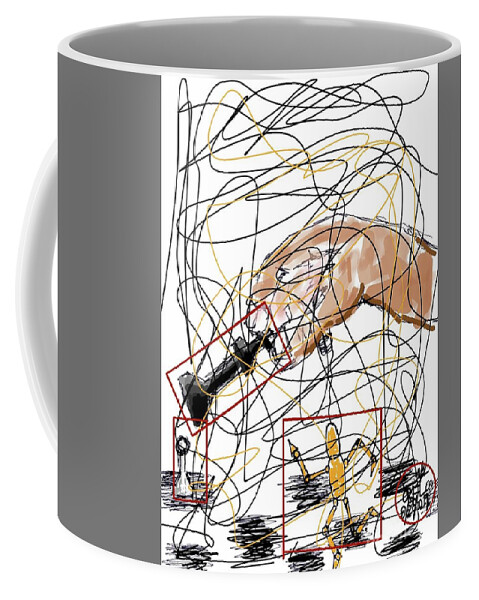  Coffee Mug featuring the painting King Moves by Oriel Ceballos