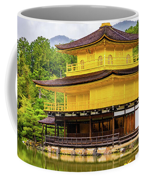 Kinkakuji Coffee Mug featuring the photograph Kinkaku-ji or golden pavilion, Kyoto by Lyl Dil Creations