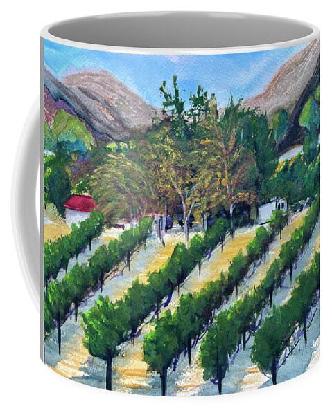 Somerset Winery Coffee Mug featuring the painting Kirk's View at Somerset by Roxy Rich
