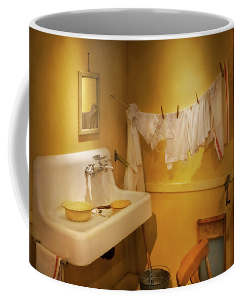 Chef Coffee Mug featuring the photograph Kitchen - Our first kitchen by Mike Savad