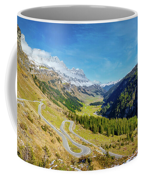 Landscape Coffee Mug featuring the photograph Klausenpass Panorama, Switzerland by Rick Deacon