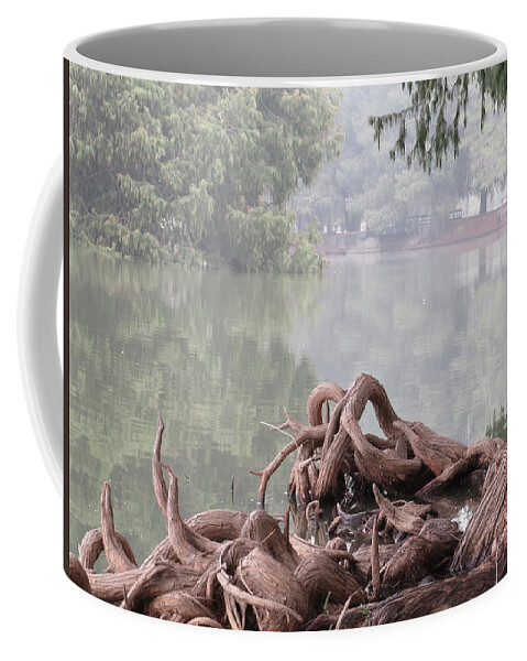  Coffee Mug featuring the pyrography Knarlly Roots by Raymond Fernandez