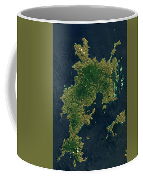 Satellite Image Coffee Mug featuring the digital art Komodo island by Christian Pauschert