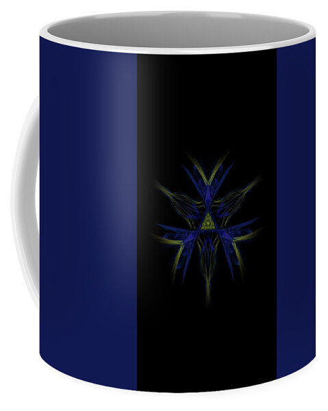 Kosmic Kreation Mandala Coffee Mug featuring the digital art Kosmic Kreation Mandala by Michael Canteen