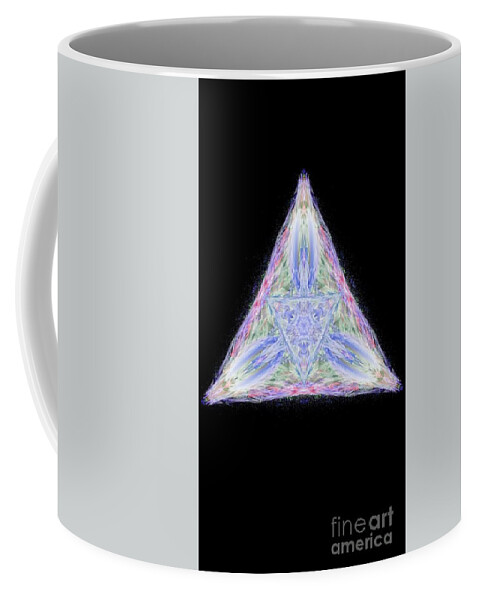 The Kosmic Kreation Pyramid Of Light Is A Digital Mandala Created By Michael Canteen. It Is A Complex And Intricate Geometric Design That Is Said To Represent The Journey Of Self-illumination. The Mandala Is Made Up Of Several Interwoven Elements Coffee Mug featuring the digital art Kosmic Kreation Pyramid of Light by Michael Canteen