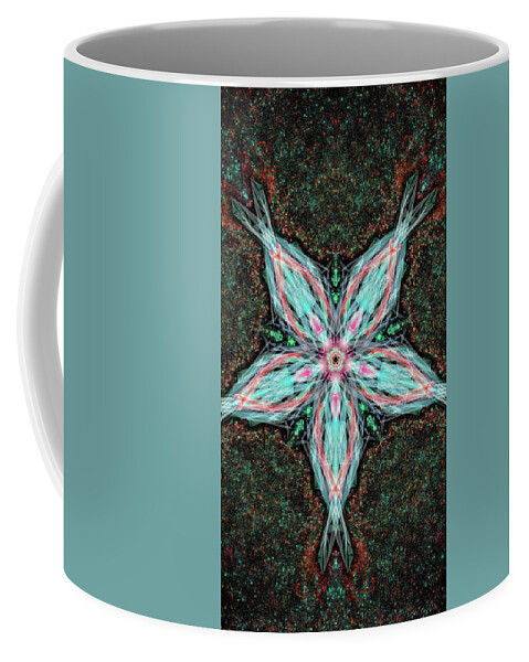 Kosmic Kreation Seed Of Light Coffee Mug featuring the digital art Kosmic Kreation Seed of Light by Michael Canteen
