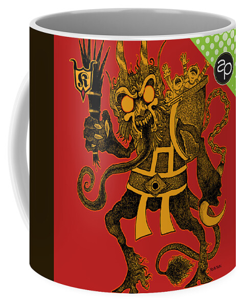 Krampus Coffee Mug featuring the digital art Krewe of Krampus by Art of the Parade Society