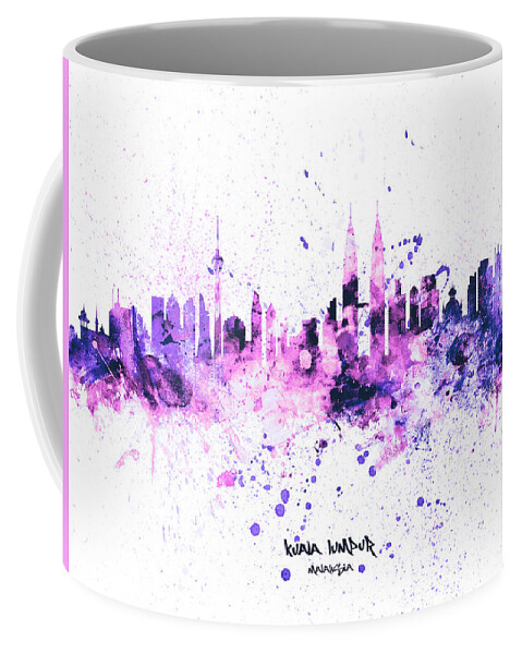 Kuala Lumpur Coffee Mug featuring the digital art Kuala Lumpur Malaysia Skyline #80 by Michael Tompsett