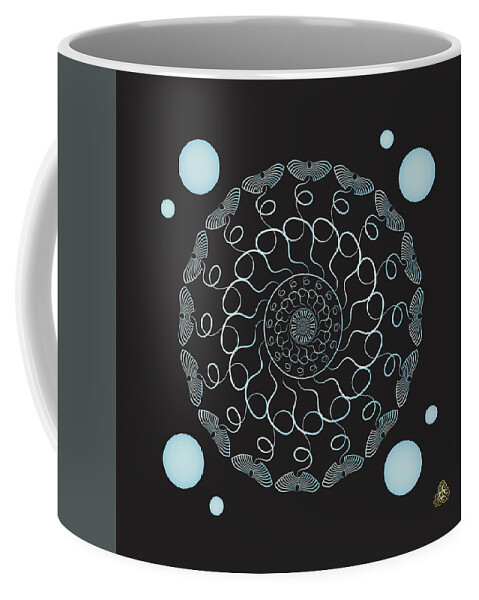 Mandala Coffee Mug featuring the digital art Kuklos No 4336 by Alan Bennington