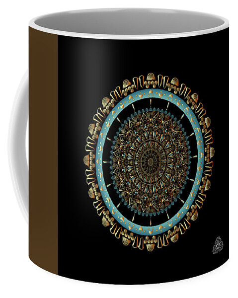 Mandala Coffee Mug featuring the digital art KUKLOS No 4339 by Alan Bennington