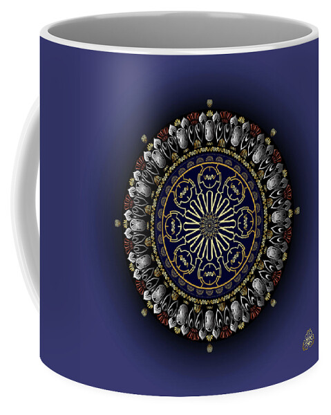 Mandala Coffee Mug featuring the digital art Kuklos No 4360 by Alan Bennington
