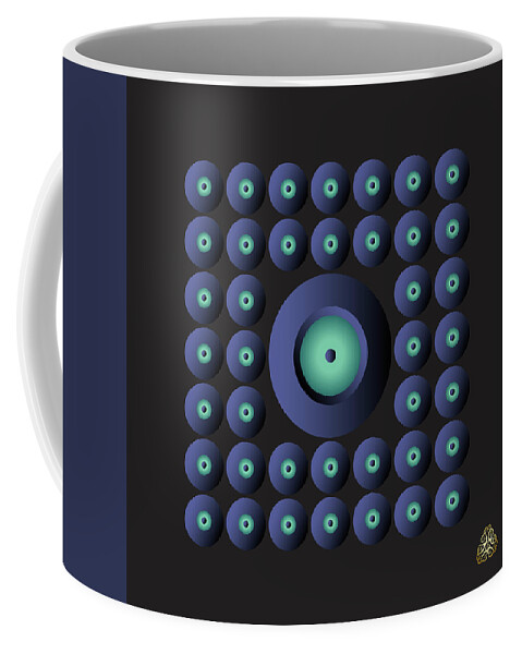 Abstract Graphic Coffee Mug featuring the digital art Kuklos No 4380 by Alan Bennington